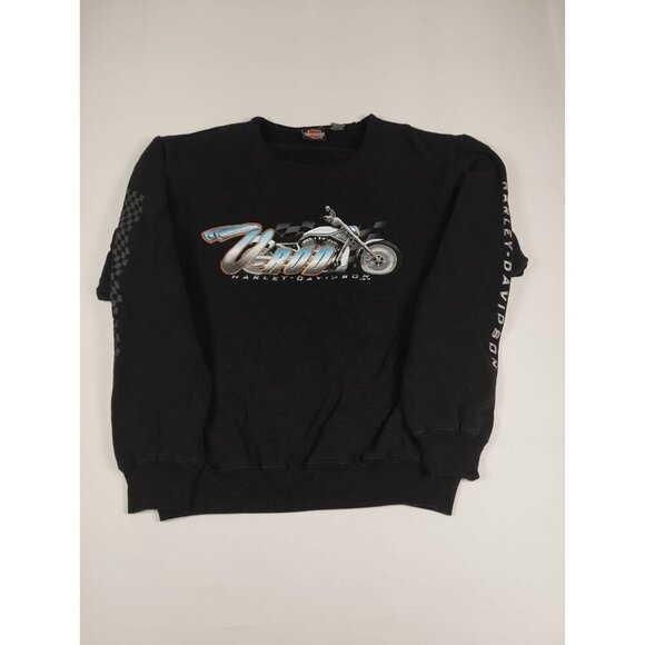 Harley-Davidson Other - Harley-Davidson V-Rod Sweatshirt Men M Black Vintage 2001 Utica NY Graphic Crew